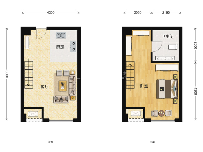建邦时代汇建邦时代汇1室1厅1卫户型图