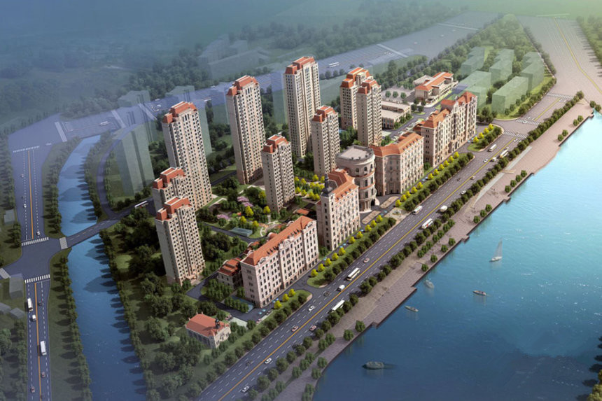 天房海河湾实景图